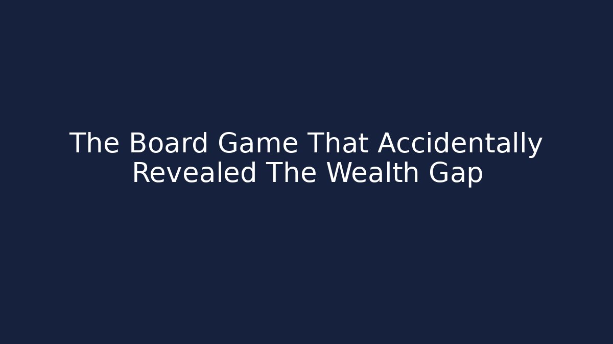 The Board Game That Accidentally Revealed The Wealth Gap