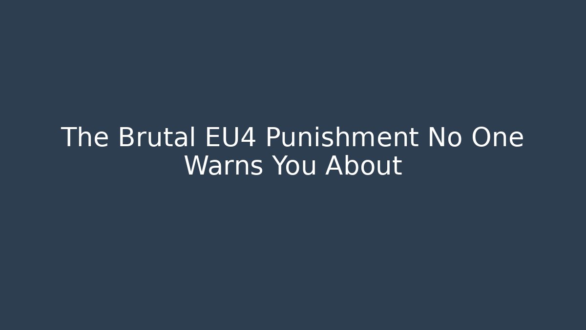 The Brutal EU4 Punishment No One Warns You About - Vintage E-Juice