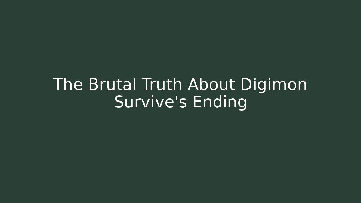 The Brutal Truth About Digimon Survive's Ending