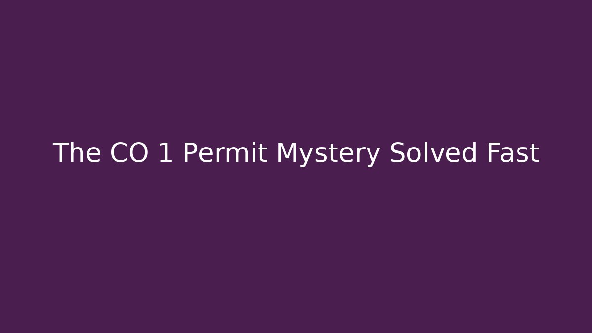 The CO 1 Permit Mystery Solved Fast - Vintage E-Juice