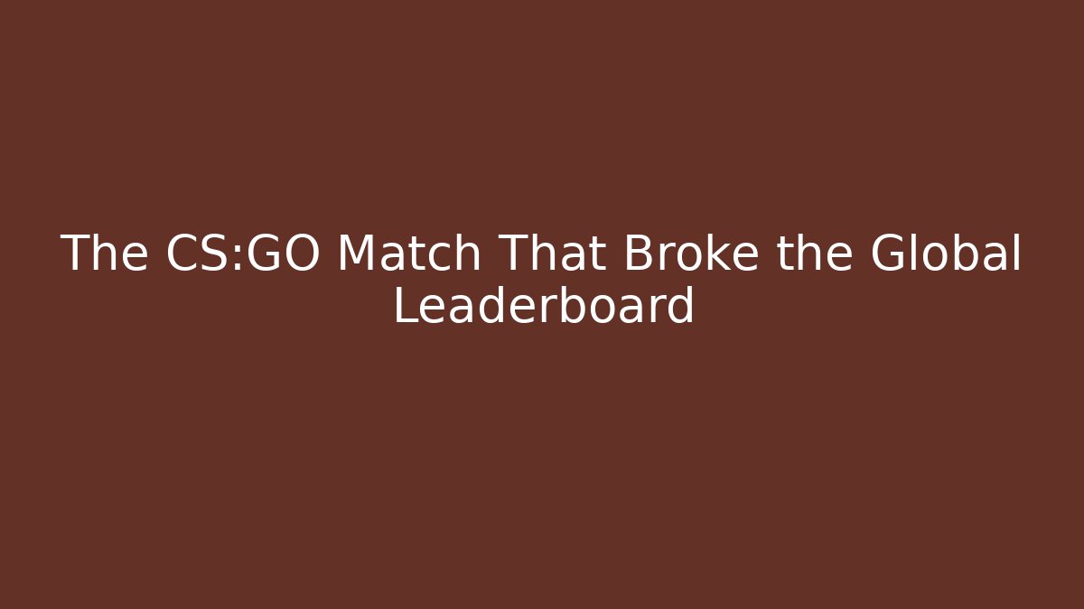 The CS:GO Match That Broke the Global Leaderboard