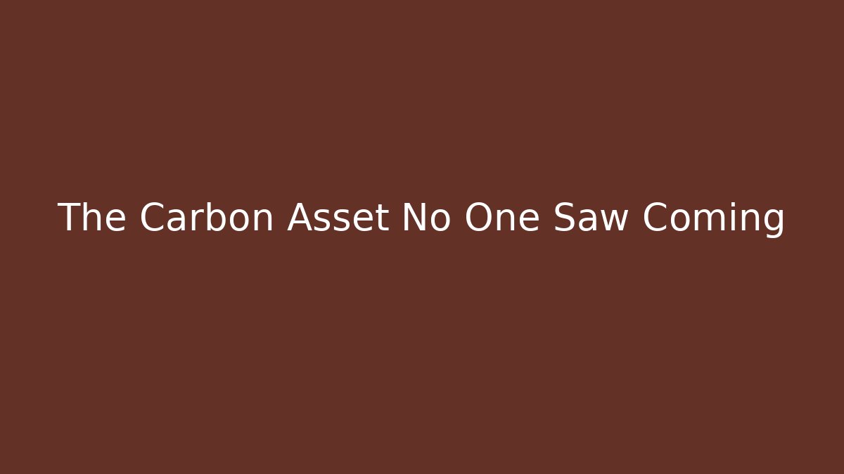 The Carbon Asset No One Saw Coming - Vintage E-Juice