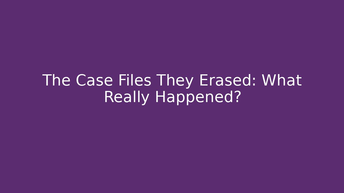 The Case Files They Erased: What Really Happened? - Vintage E-Juice