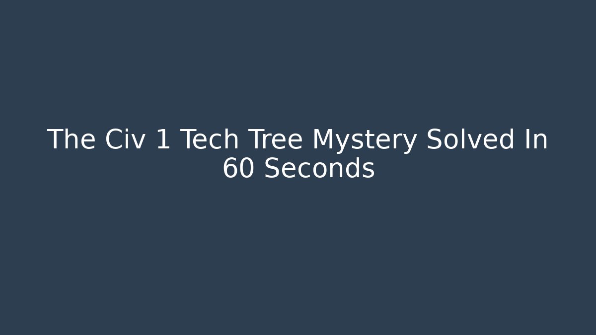 The Civ 1 Tech Tree Mystery Solved In 60 Seconds