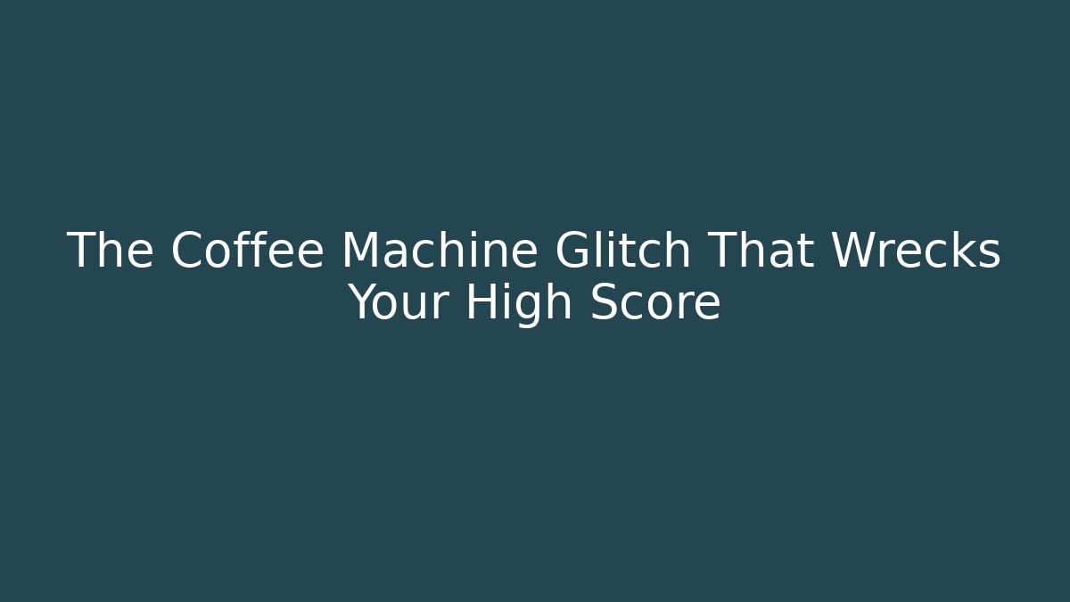 The Coffee Machine Glitch That Wrecks Your High Score