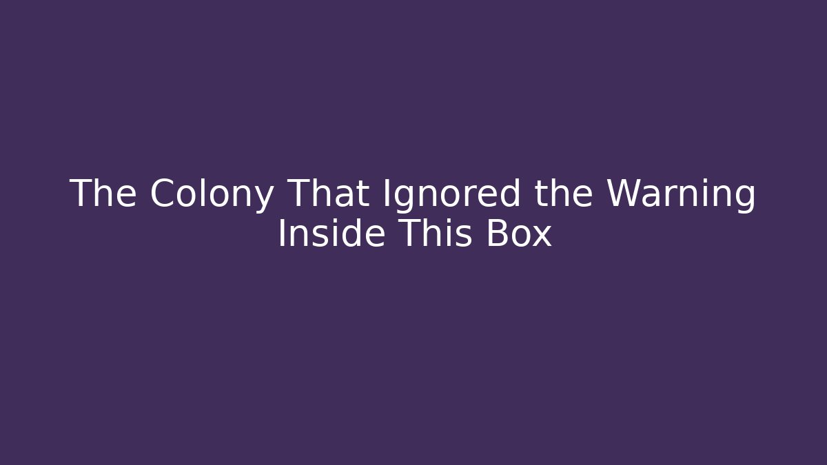 The Colony That Ignored the Warning Inside This Box - Vintage E-Juice