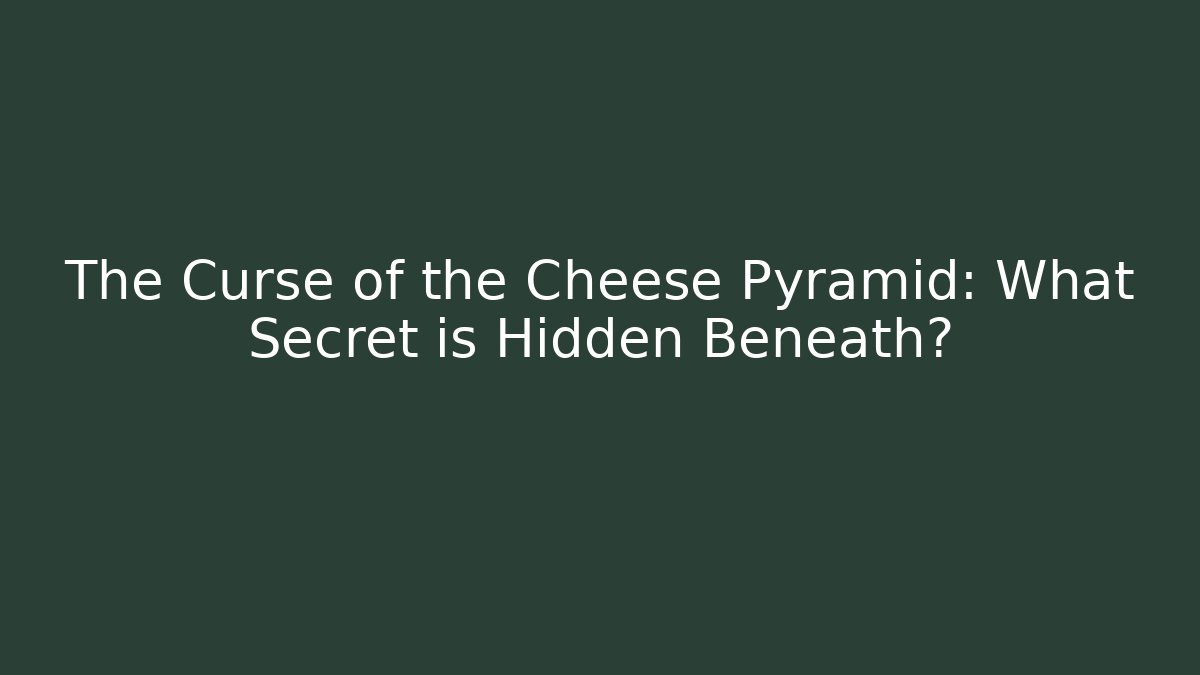 The Curse of the Cheese Pyramid: What Secret is Hidden Beneath?