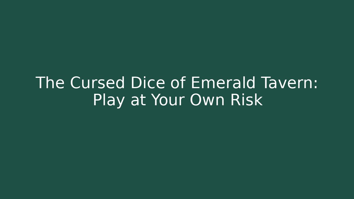 The Cursed Dice of Emerald Tavern: Play at Your Own Risk