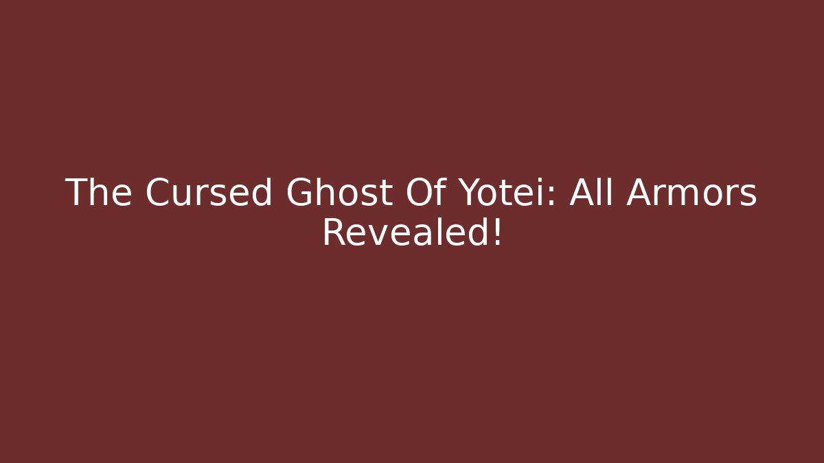 ghost of yotei all armors