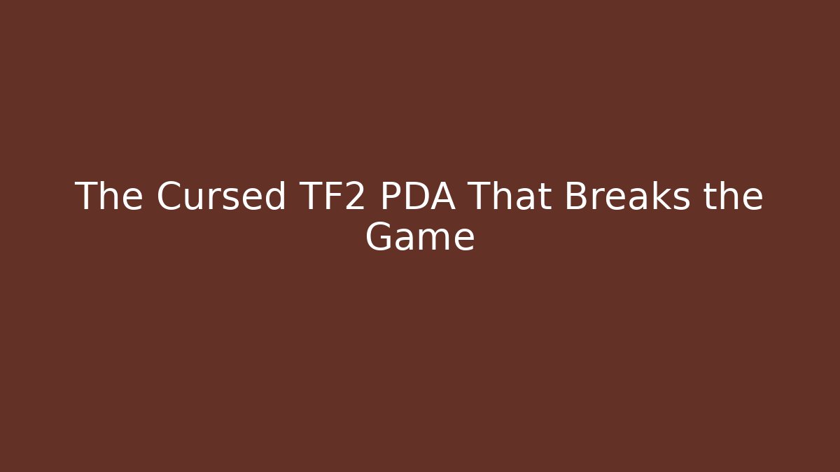 The Cursed TF2 PDA That Breaks the Game - Vintage E-Juice