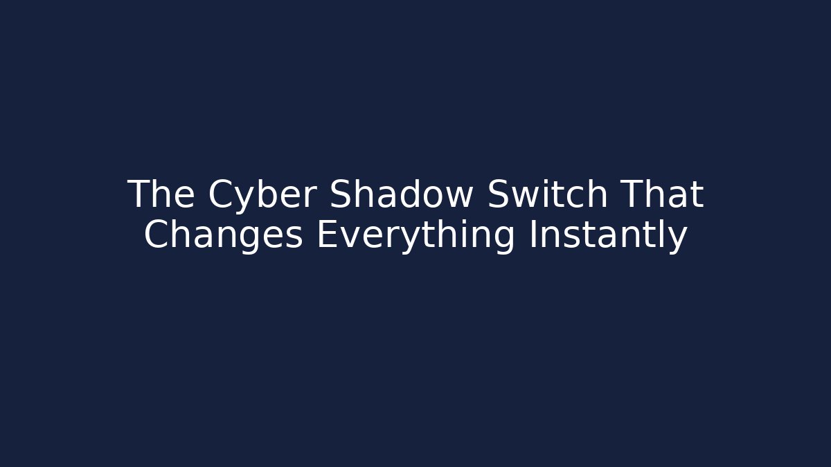 The Cyber Shadow Switch That Changes Everything Instantly - Vintage E-Juice