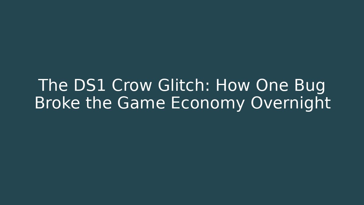 The DS1 Crow Glitch: How One Bug Broke the Game Economy Overnight