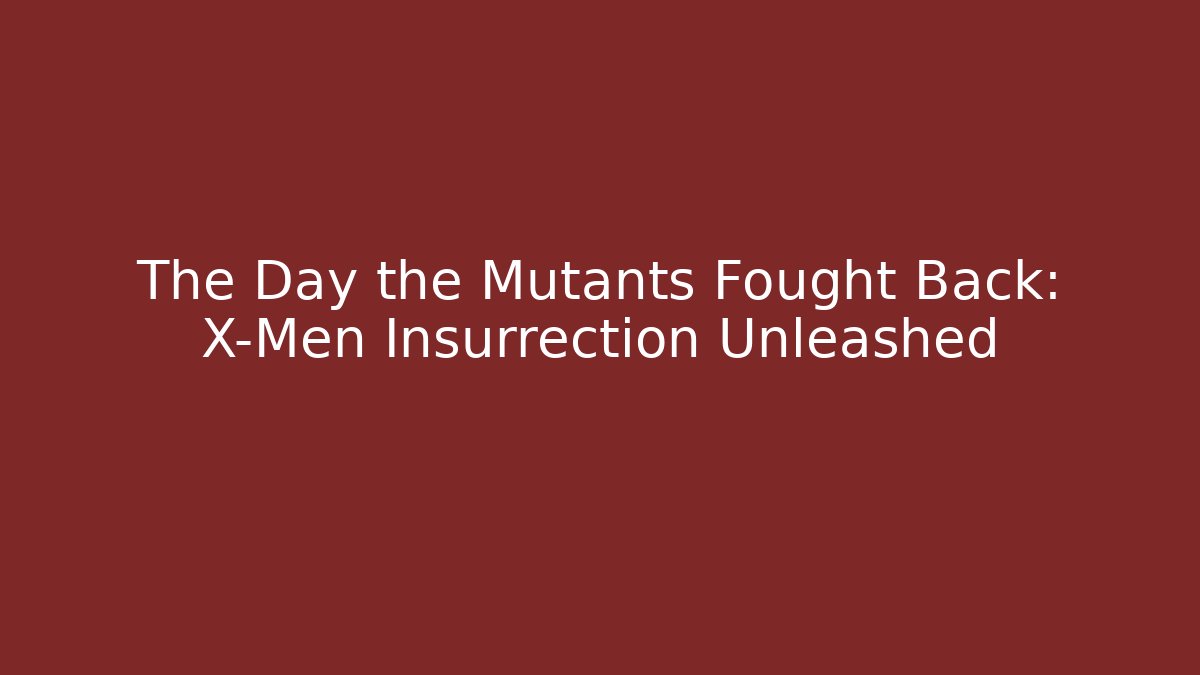 The Day the Mutants Fought Back: X-Men Insurrection Unleashed