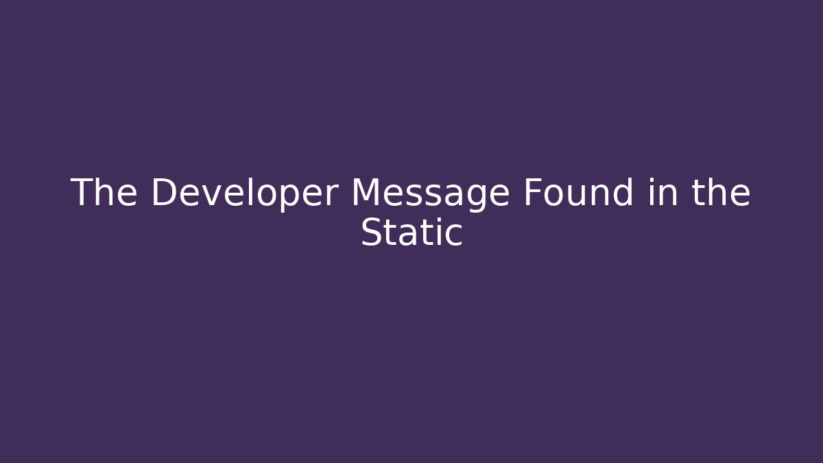 The Developer Message Found in the Static - Vintage E-Juice