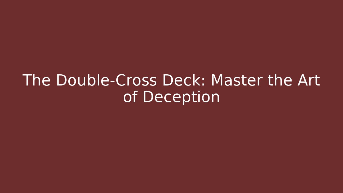 The Double-Cross Deck: Master the Art of Deception