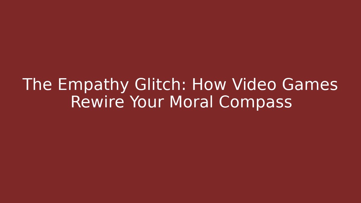 The Empathy Glitch: How Video Games Rewire Your Moral Compass