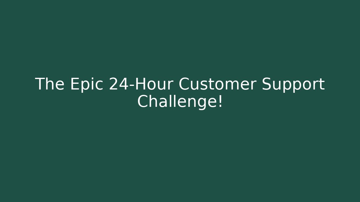 The Epic 24-Hour Customer Support Challenge!