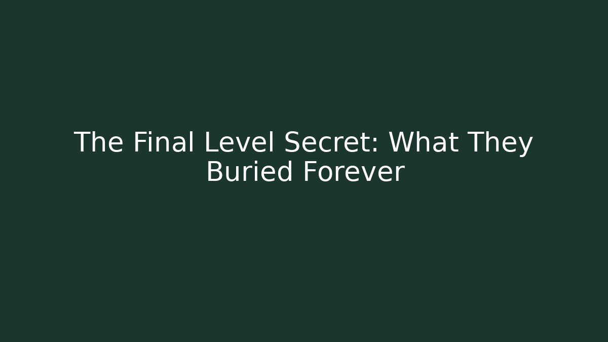 The Final Level Secret: What They Buried Forever - Vintage E-Juice