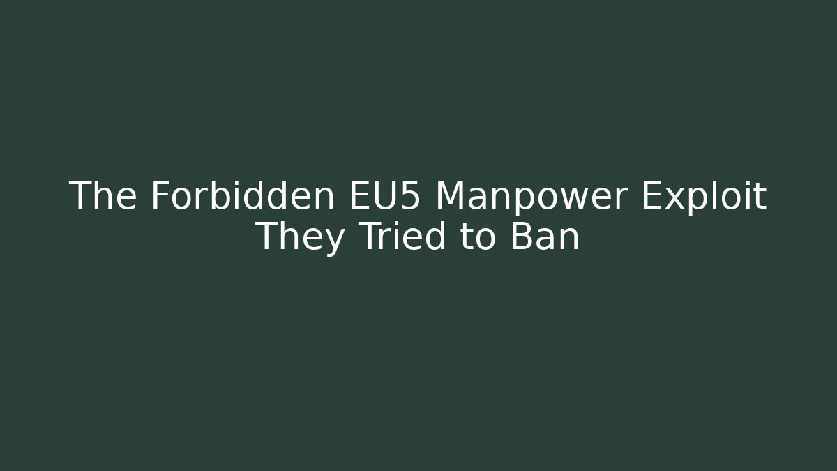 The Forbidden EU5 Manpower Exploit They Tried to Ban - Vintage E-Juice
