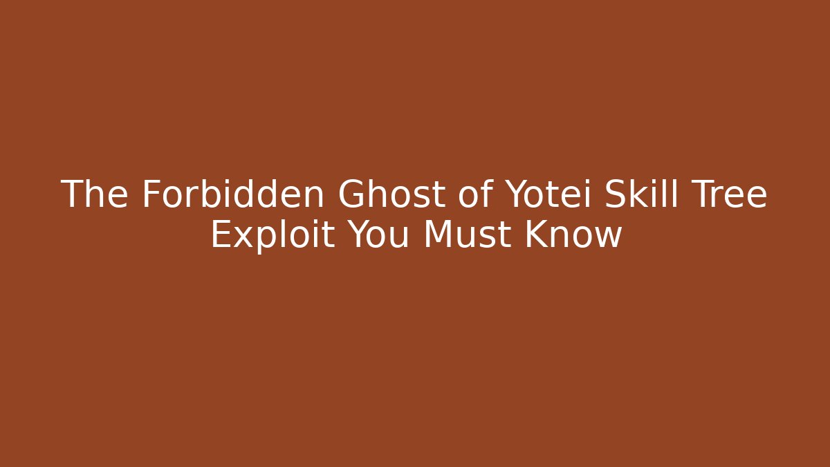 The Forbidden Ghost of Yotei Skill Tree Exploit You Must Know