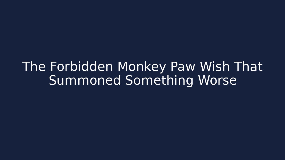 The Forbidden Monkey Paw Wish That Summoned Something Worse