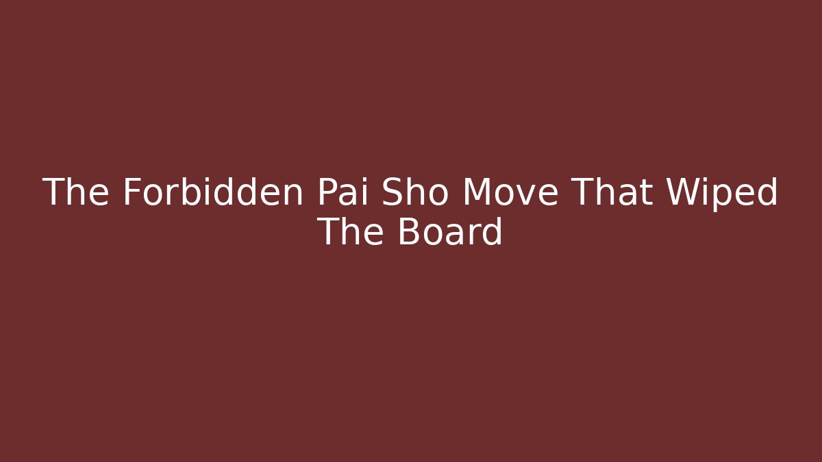 The Forbidden Pai Sho Move That Wiped The Board