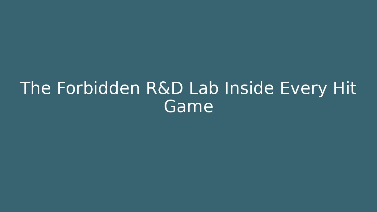 The Forbidden R&D Lab Inside Every Hit Game - Vintage E-Juice
