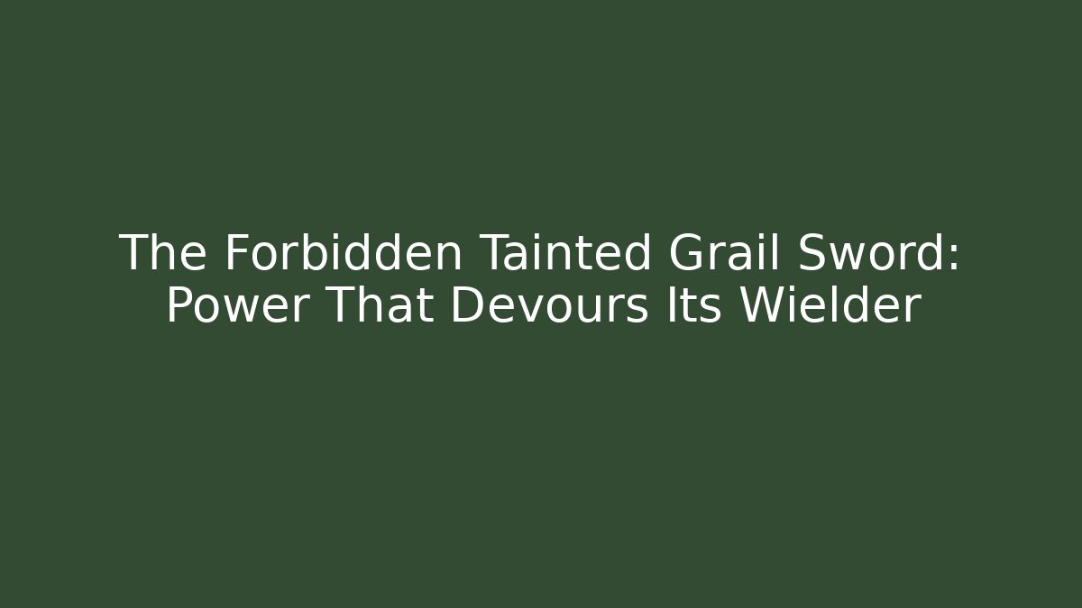 The Forbidden Tainted Grail Sword: Power That Devours Its Wielder