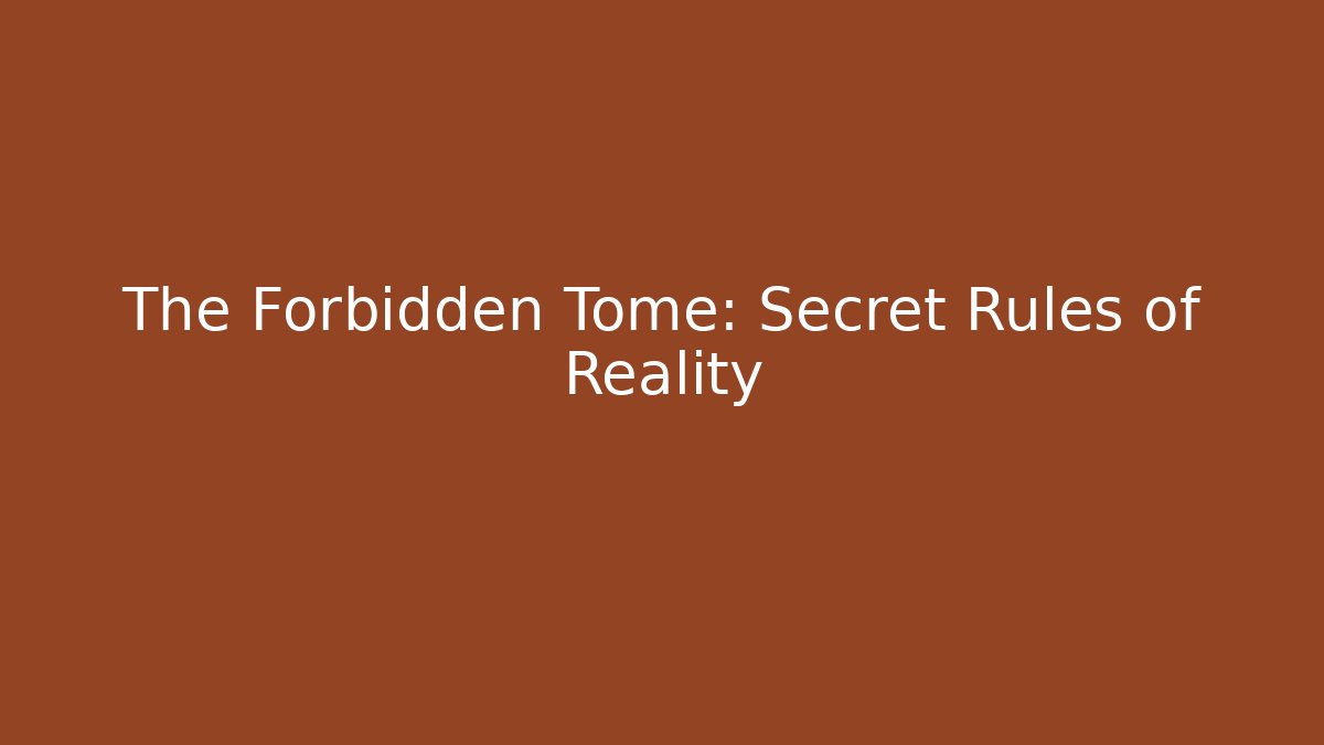 The Forbidden Tome: Secret Rules of Reality