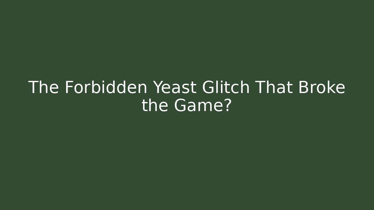 The Forbidden Yeast Glitch That Broke the Game? - Vintage E-Juice