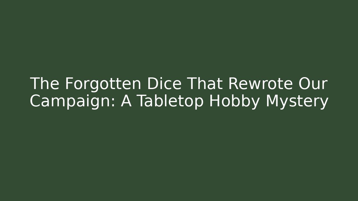 The Forgotten Dice That Rewrote Our Campaign: A Tabletop Hobby Mystery