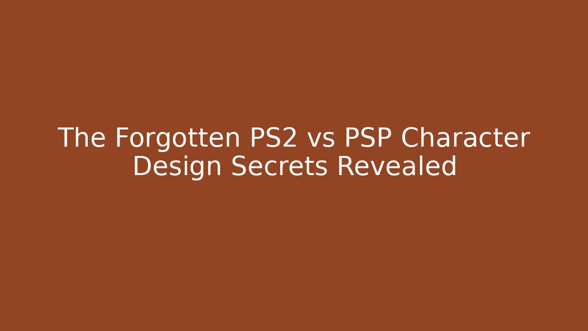 The Forgotten PS2 vs PSP Character Design Secrets Revealed