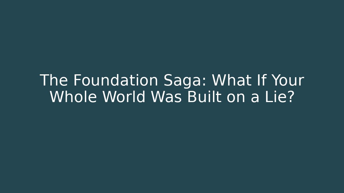 The Foundation Saga: What If Your Whole World Was Built on a Lie?