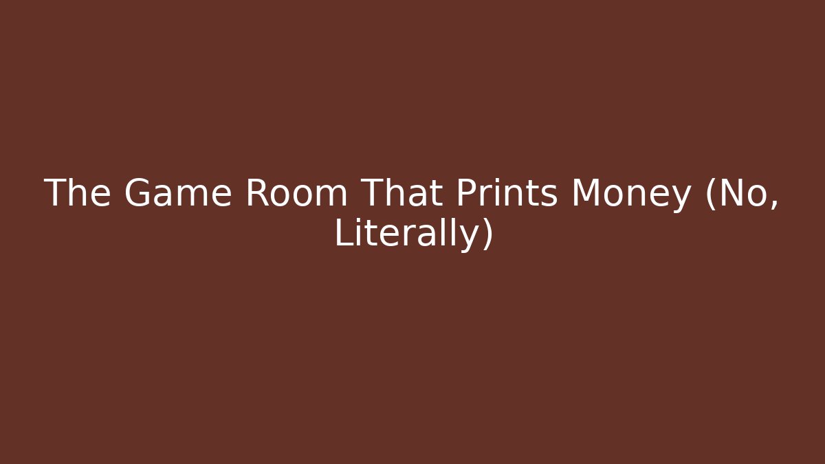 The Game Room That Prints Money (No, Literally)
