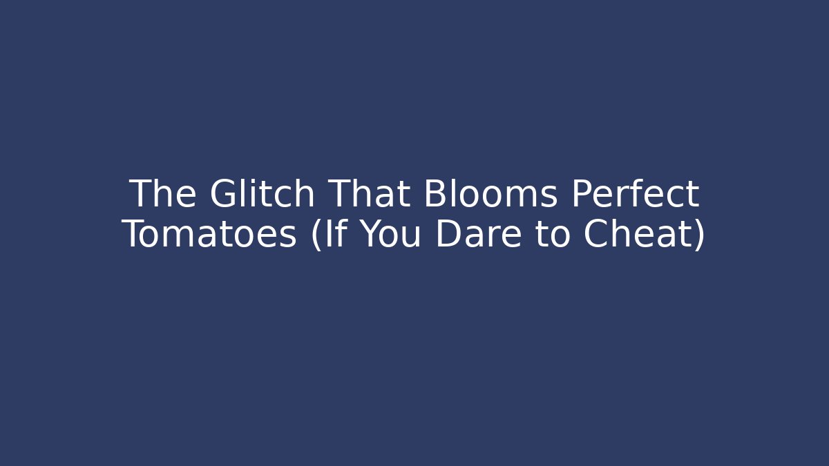 The Glitch That Blooms Perfect Tomatoes (If You Dare to Cheat)