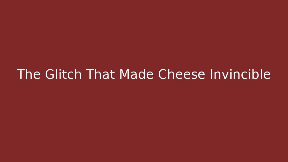 The Glitch That Made Cheese Invincible - Vintage E-Juice