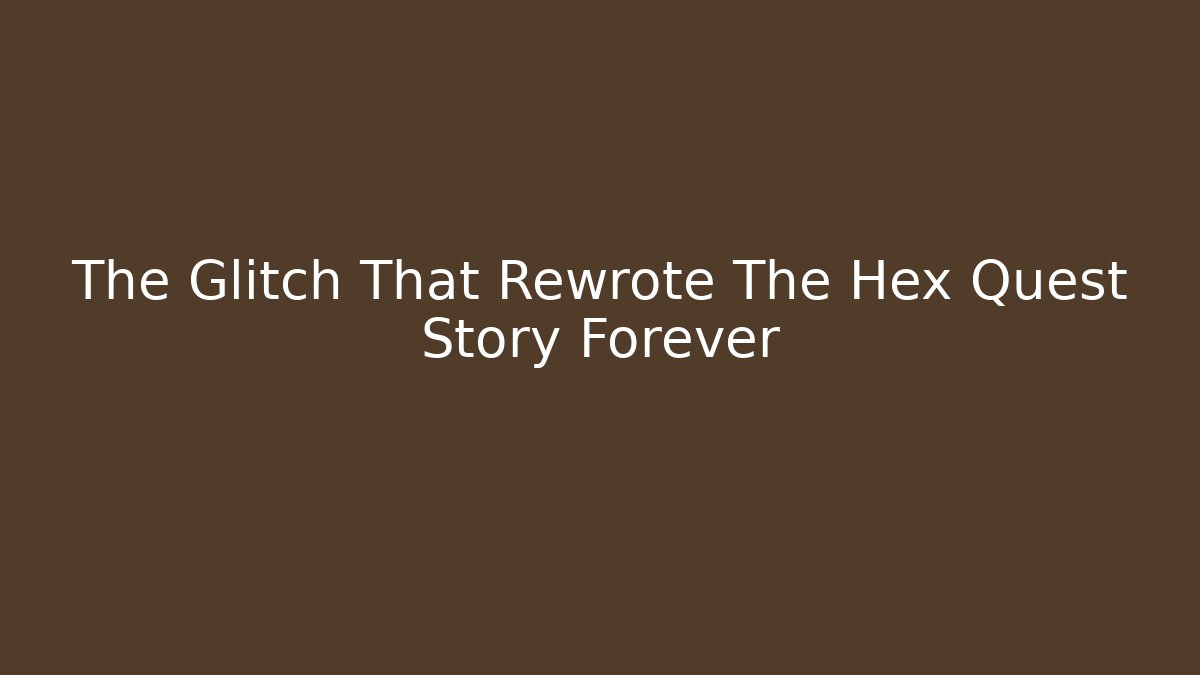 The Glitch That Rewrote The Hex Quest Story Forever