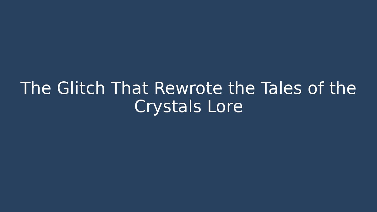 The Glitch That Rewrote the Tales of the Crystals Lore