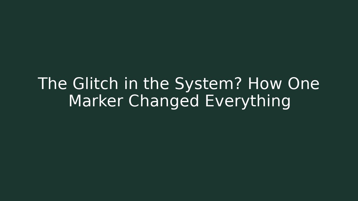 The Glitch in the System? How One Marker Changed Everything - Vintage E-Juice