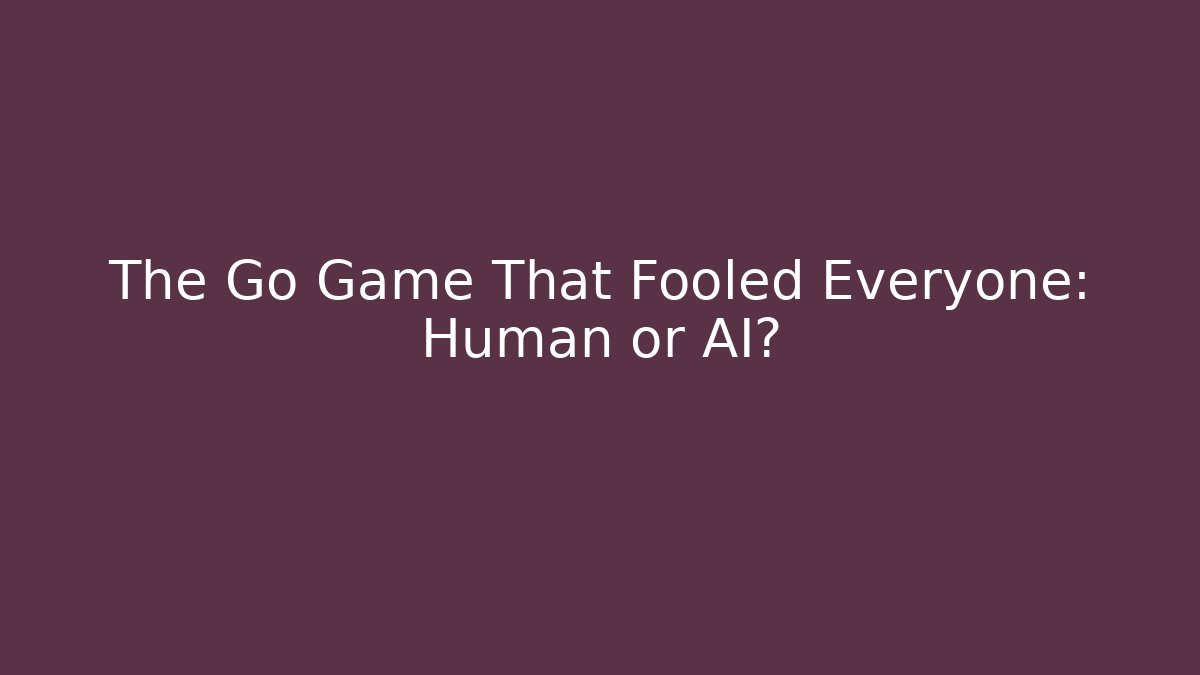 The Go Game That Fooled Everyone: Human or AI?
