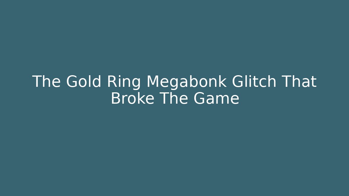The Gold Ring Megabonk Glitch That Broke The Game