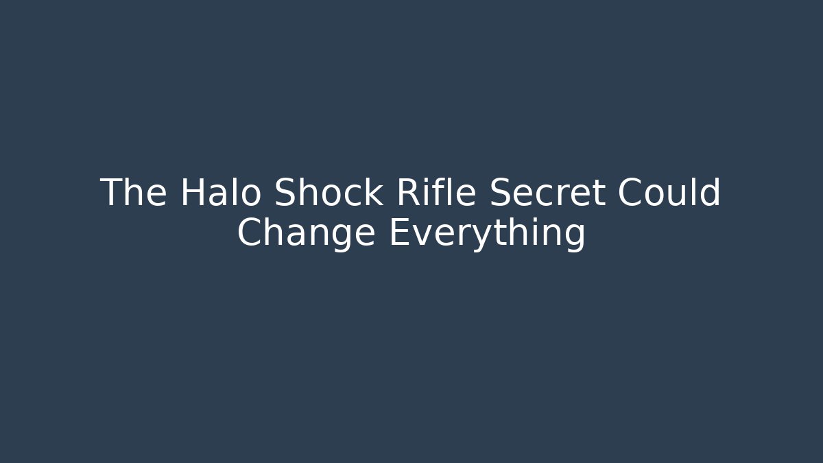 The Halo Shock Rifle Secret Could Change Everything
