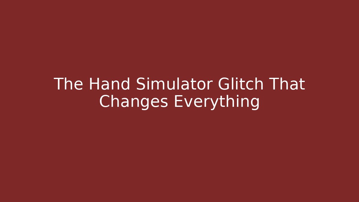 The Hand Simulator Glitch That Changes Everything