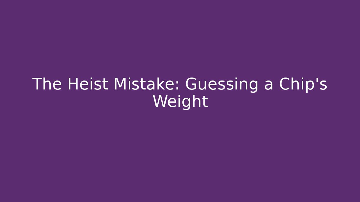 The Heist Mistake: Guessing a Chip's Weight - Vintage E-Juice