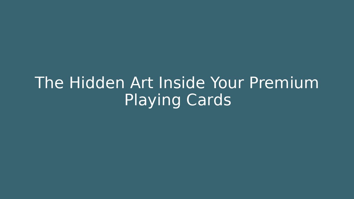 The Hidden Art Inside Your Premium Playing Cards - Vintage E-Juice