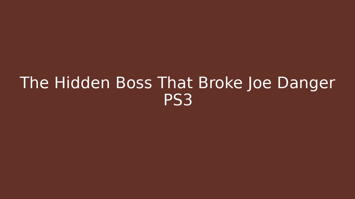 The Hidden Boss That Broke Joe Danger PS3