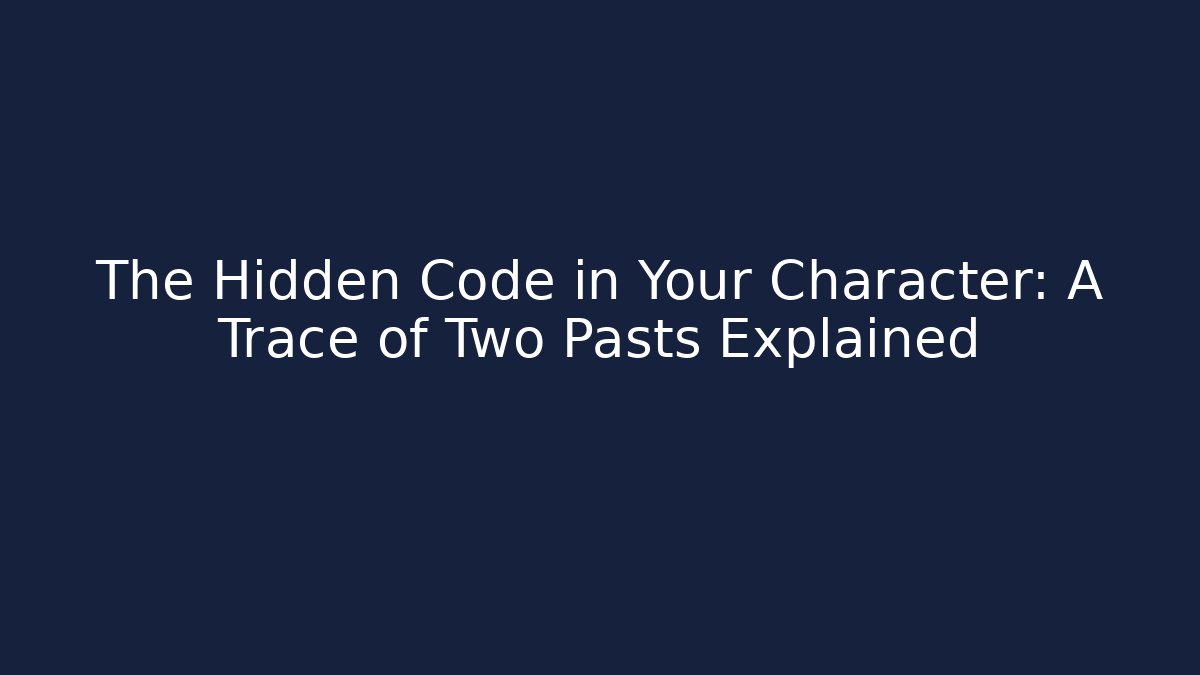 The Hidden Code in Your Character: A Trace of Two Pasts Explained