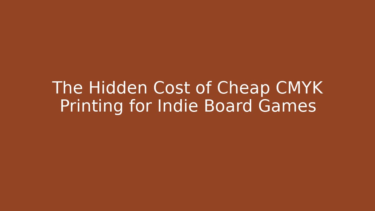 The Hidden Cost of Cheap CMYK Printing for Indie Board Games