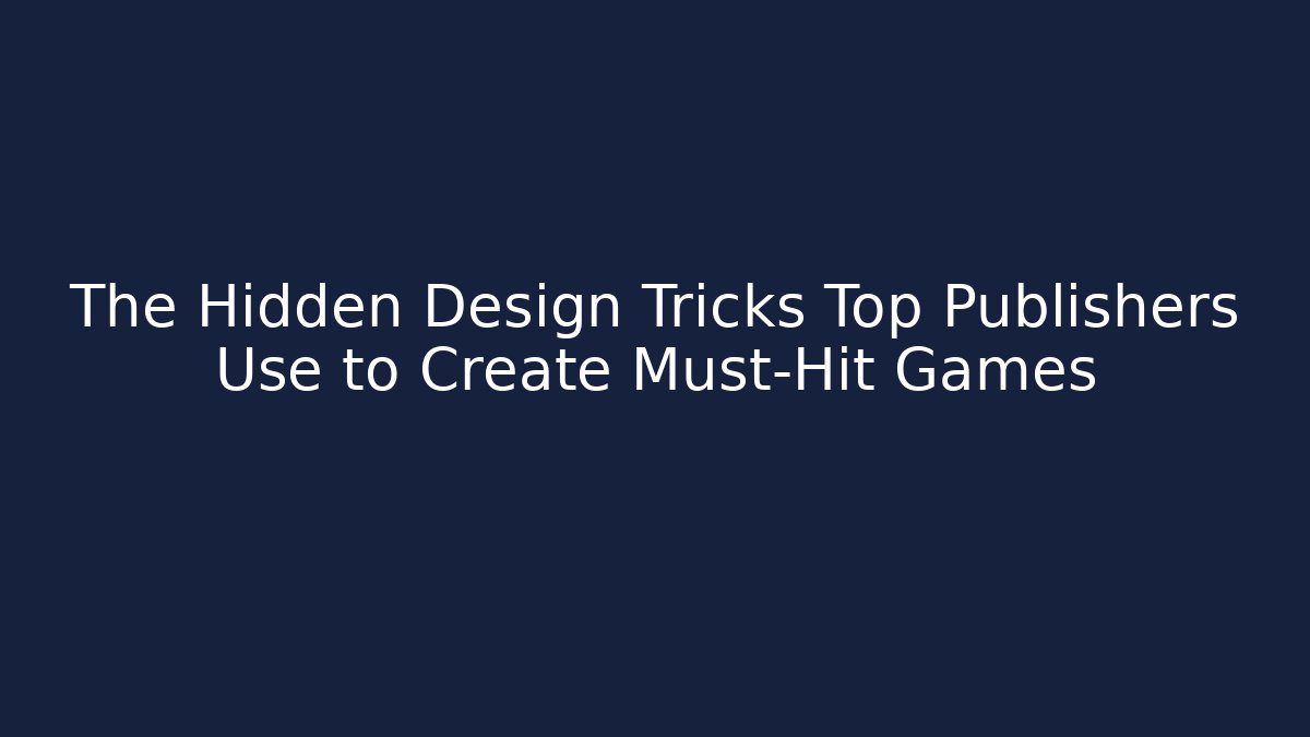 The Hidden Design Tricks Top Publishers Use to Create Must-Hit Games