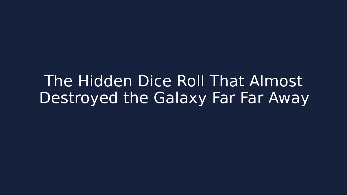 The Hidden Dice Roll That Almost Destroyed the Galaxy Far Far Away